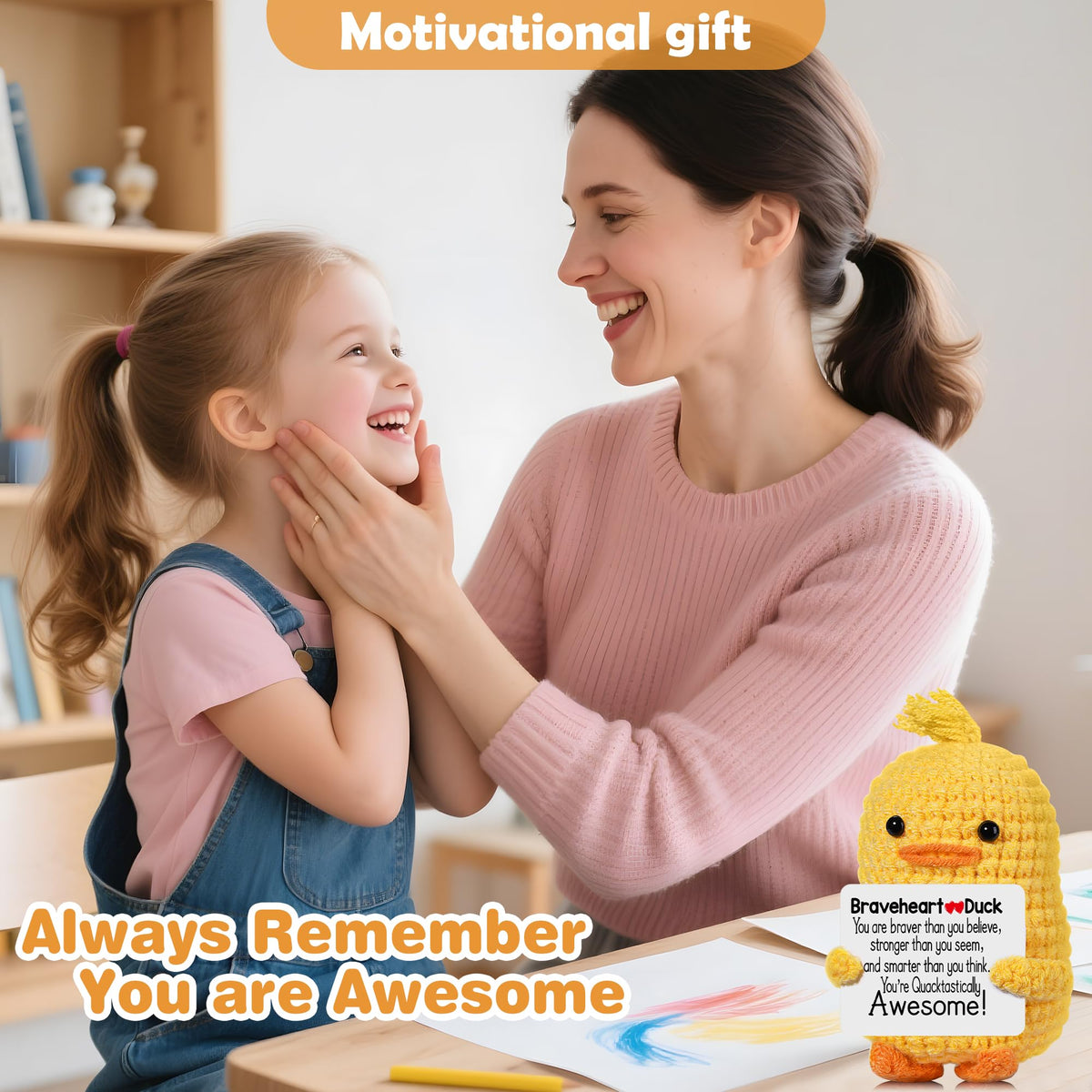 RoomyRoc Valentines Inspirational Gifts for Women – Positive Crochet Duck