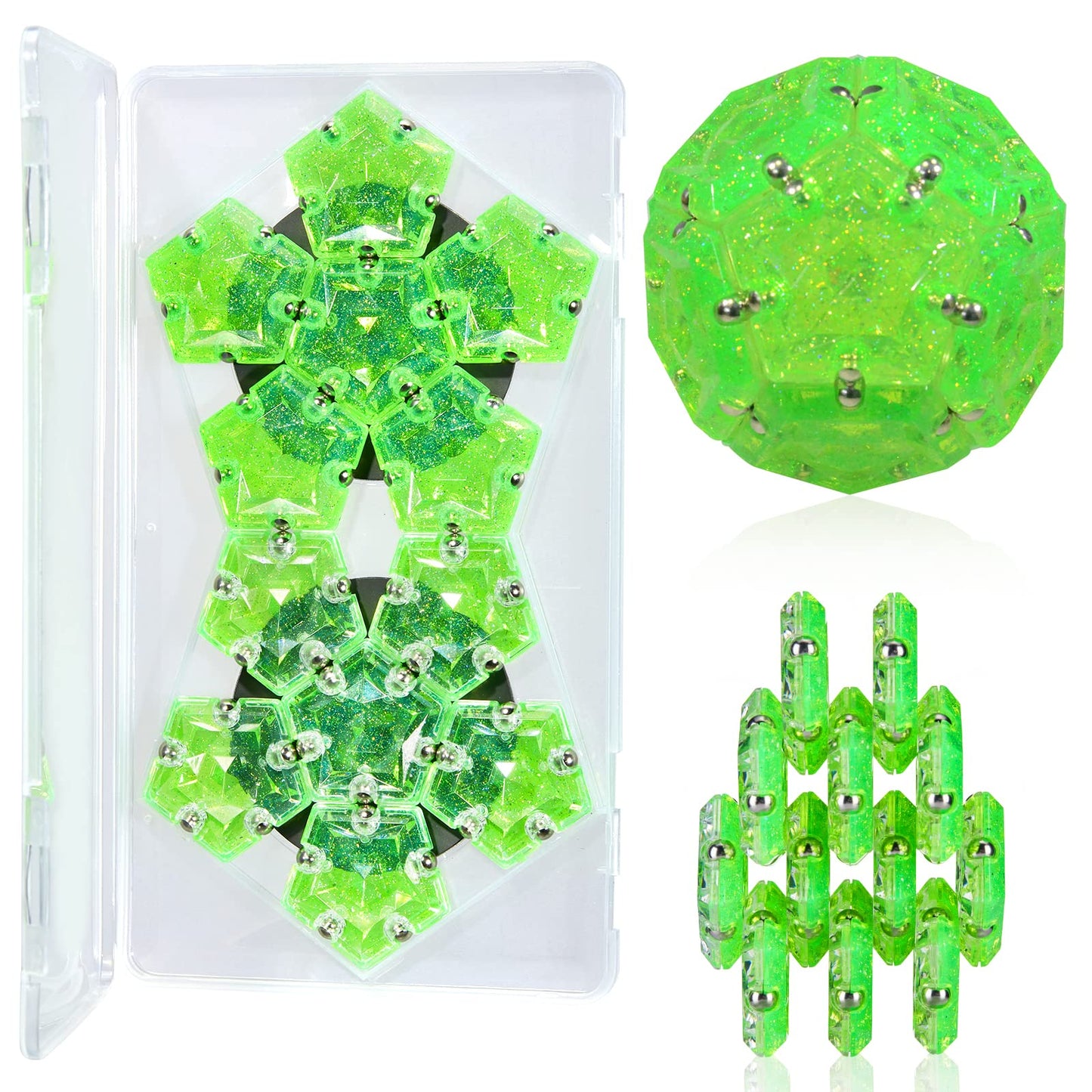 RoomyRoc Magnasphere Magnetic Fidget Sphere – Stress Relief Toy with 60 Neodymium Magnets | 2.67'' Travel-Safe Desk Toy