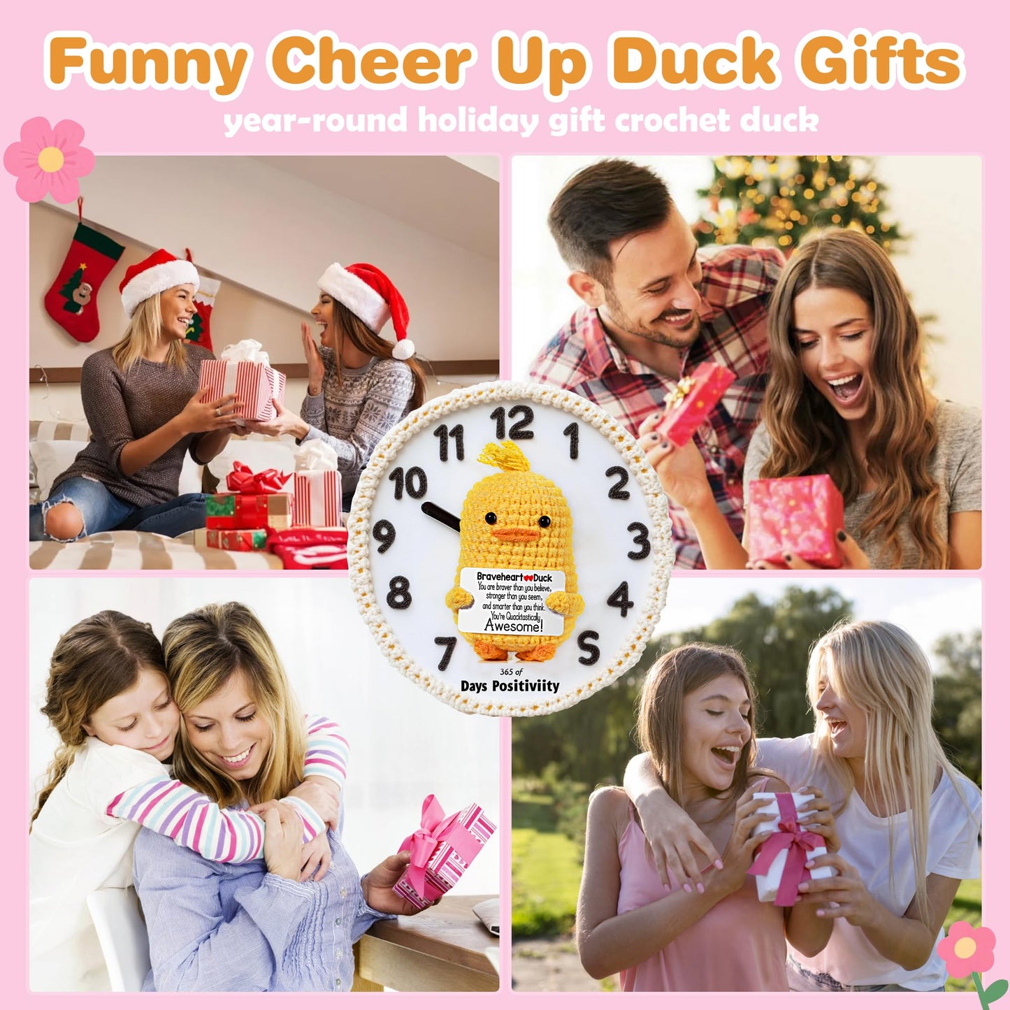 RoomyRoc Valentines Inspirational Gifts for Women – Positive Crochet Duck