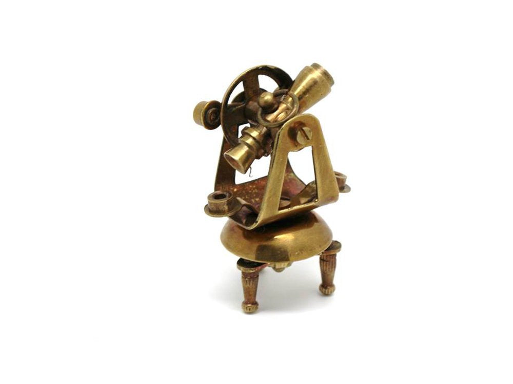 Roorkee Instruments: Brass Nautical Miniatures Set – Telescope, Compass, Sextant, Theodolite & Telegraph