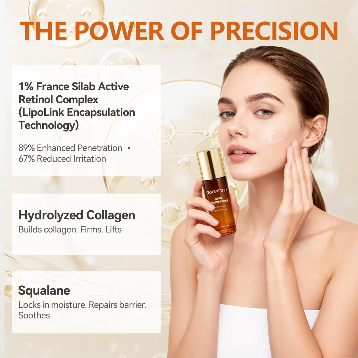 RoowLtne Retinol Serum for Face & Neck – Anti-Aging with Collagen & Hydration