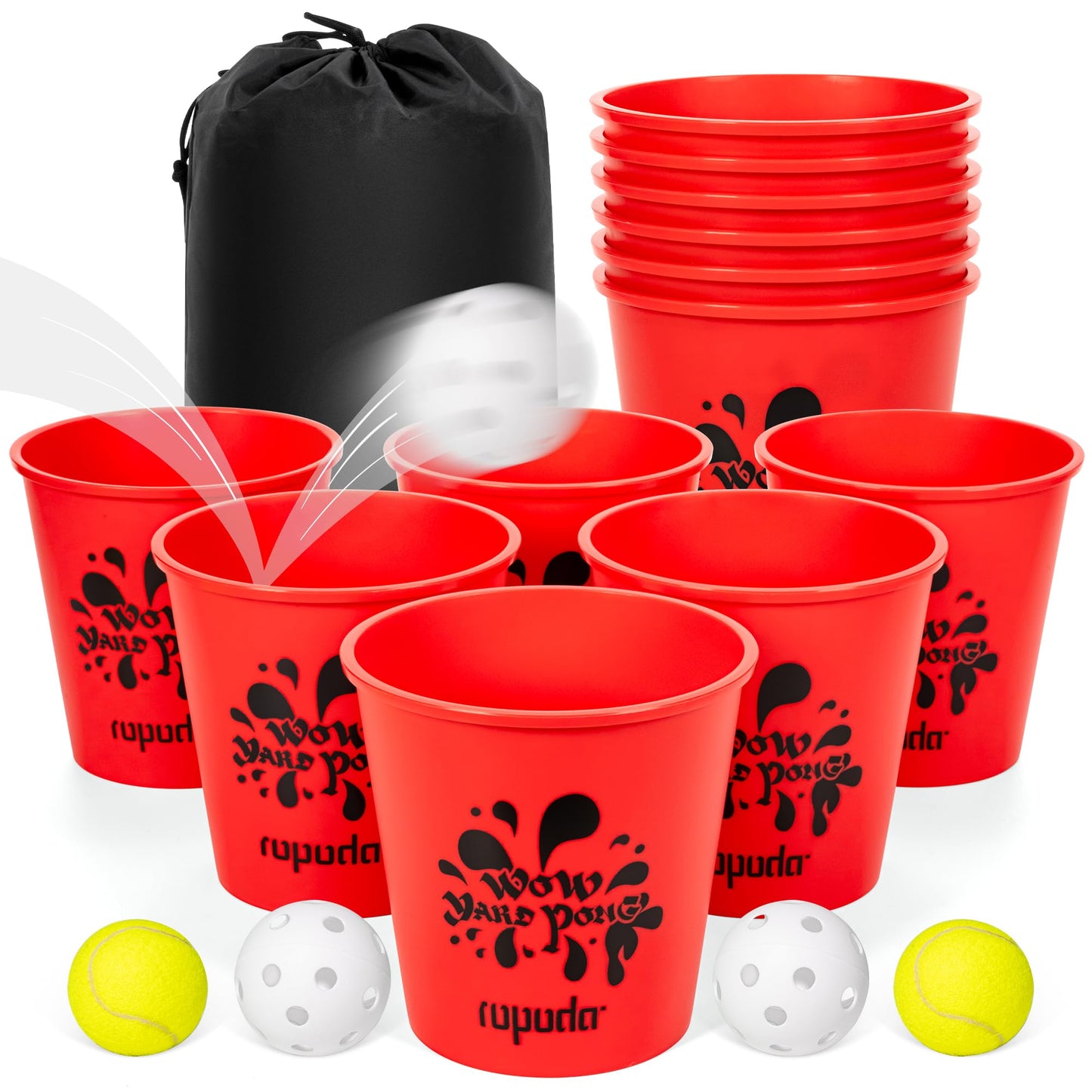 ROPODA Giant Yard Pong – Glow in the Dark Outdoor Game (Red XL / Green) with Carry Bag