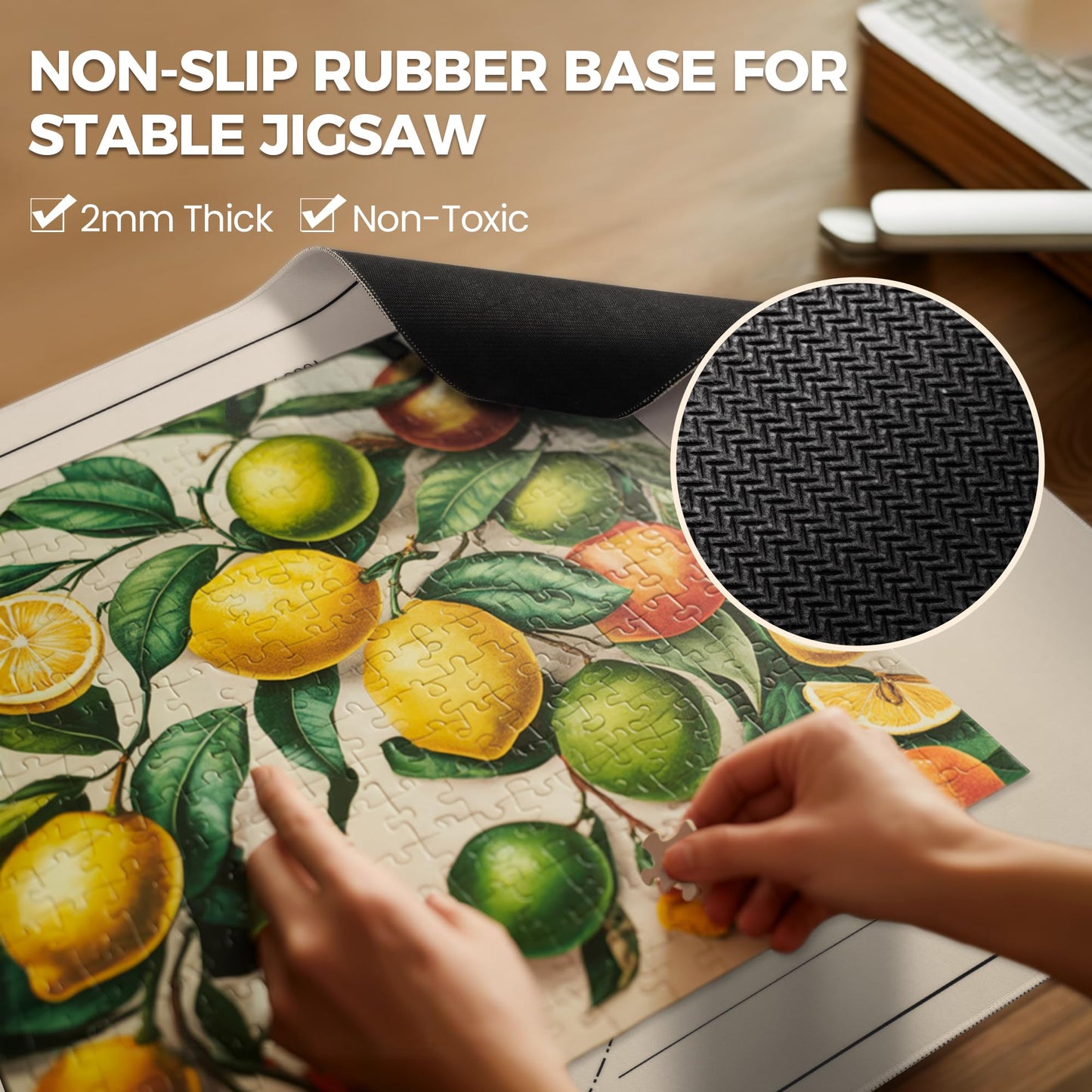 ropoda 1500-Piece Puzzle Mat Roll Up with 4 Trays – Portable Puzzle Keeper (White)