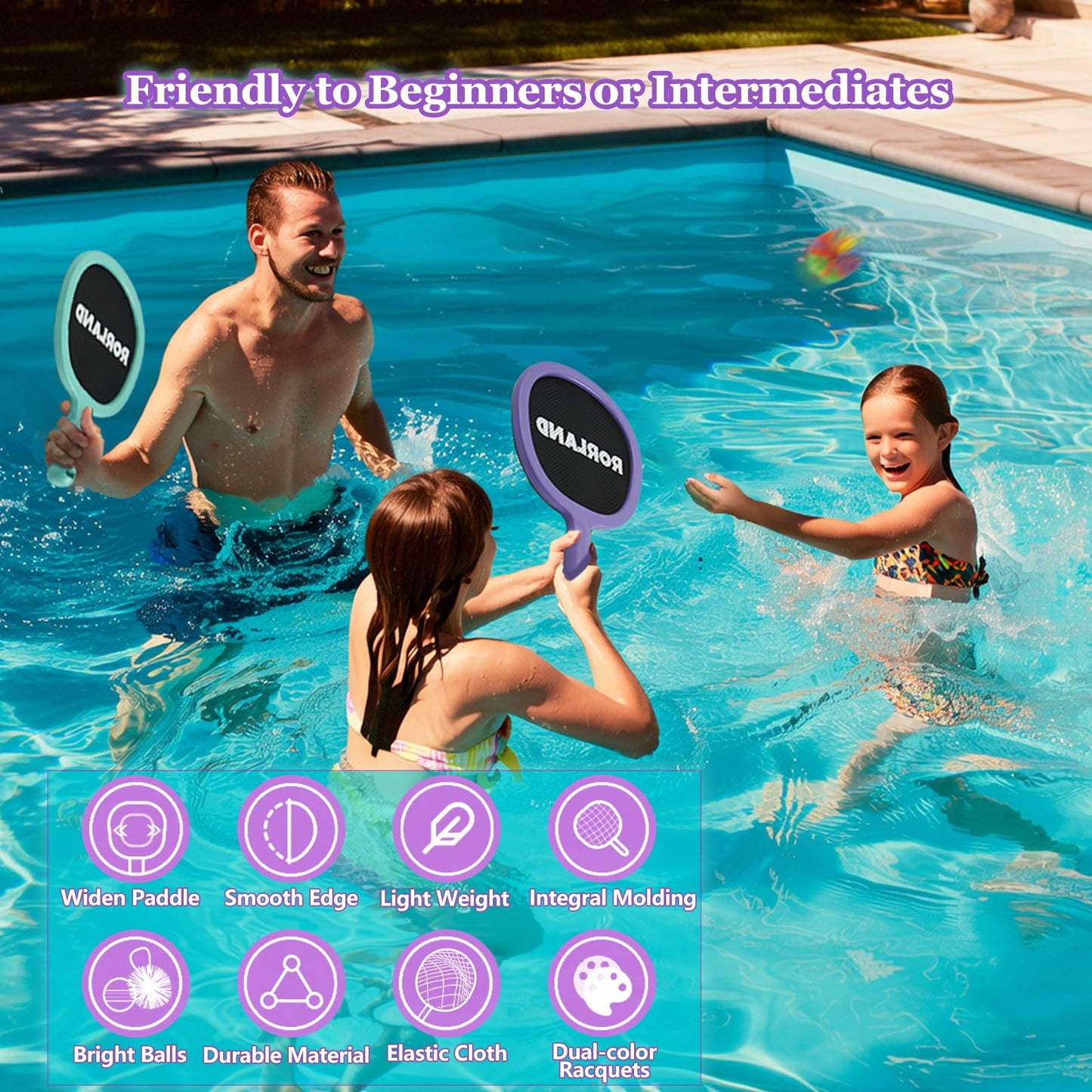 RORLAND Portable Paddles & Bouncy Balls Set – Indoor Outdoor Fun for All Ages