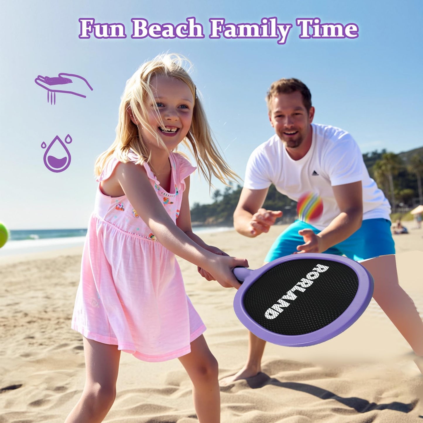 RORLAND Portable Paddles & Bouncy Balls Set – Indoor Outdoor Fun for All Ages