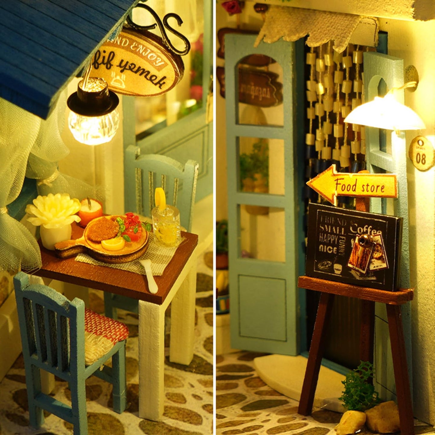 Roroom DIY Book Nook Kit Sea Breeze TC18 | 3D Wooden Dollhouse Shelf Decor & Bookend
