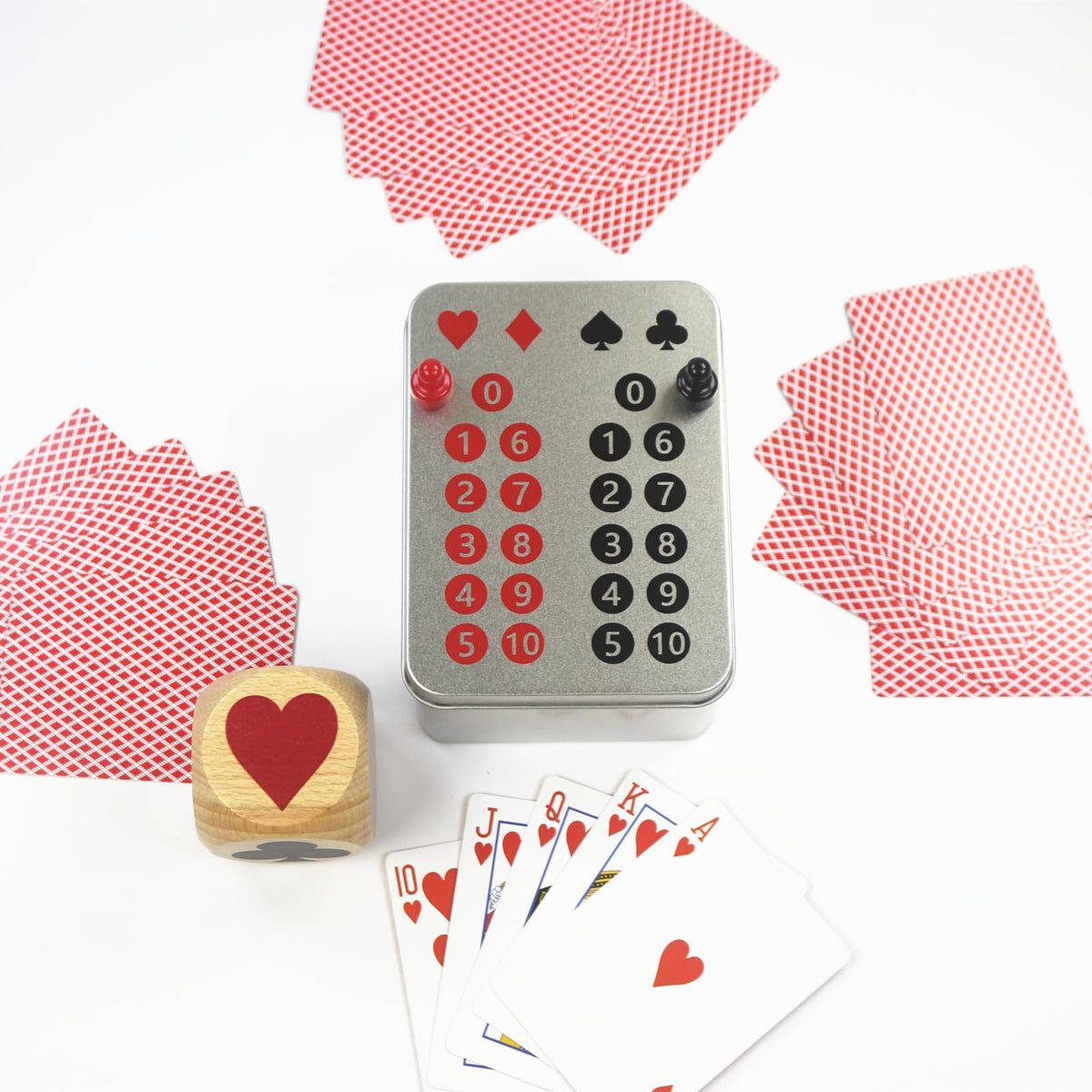 RORTUSAT Euchre Marker Dice Cube & Scoreboard, 2-In – Magnetic Scoreboard