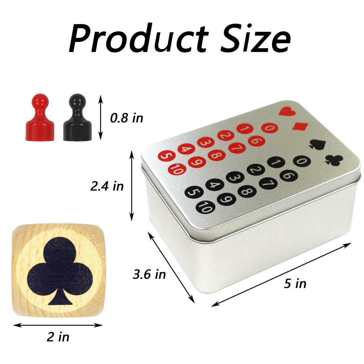 RORTUSAT Euchre Marker Dice Cube & Scoreboard, 2-In – Magnetic Scoreboard