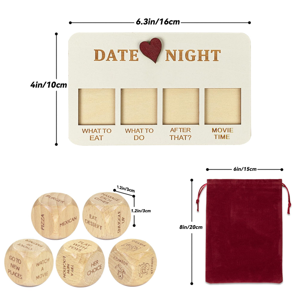 RORTUSAT Date Night Dice — Couples Gift Games for Him & Her | Fun Date Night Ideas
