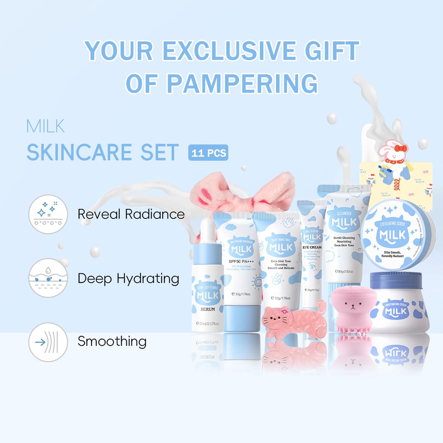 Rosardene 11-in-1 Milk Skincare Set – Gentle Hydration for Teens & Women