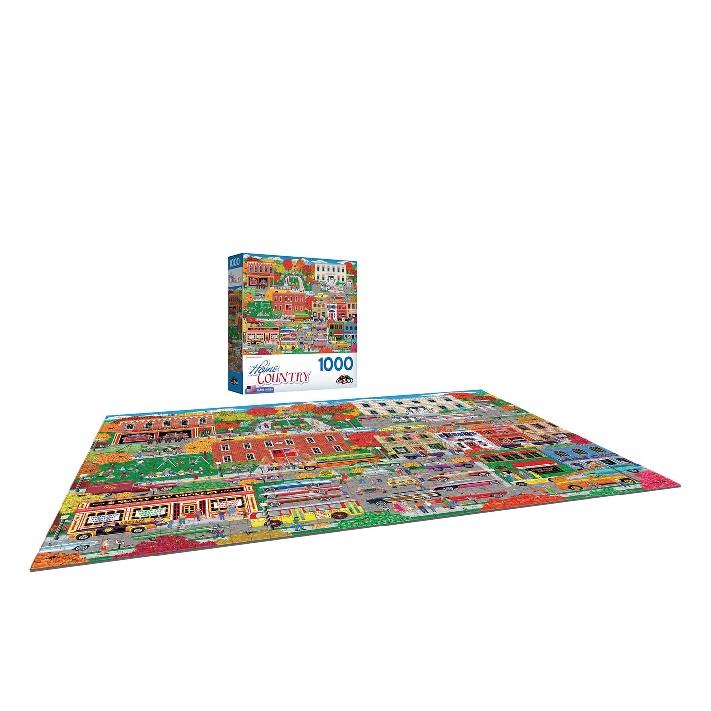 RoseArt Home Country Everyday Heroes 1000-Piece Jigsaw Puzzle for Adults