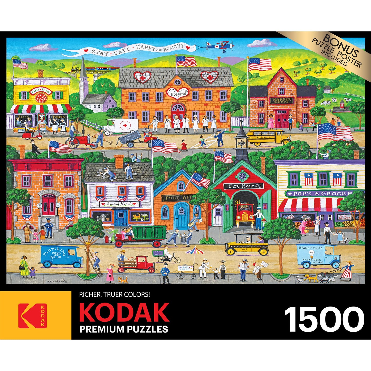 RoseArt Kodak Premium Hometown Heroes 1500-Piece Puzzle for Adults