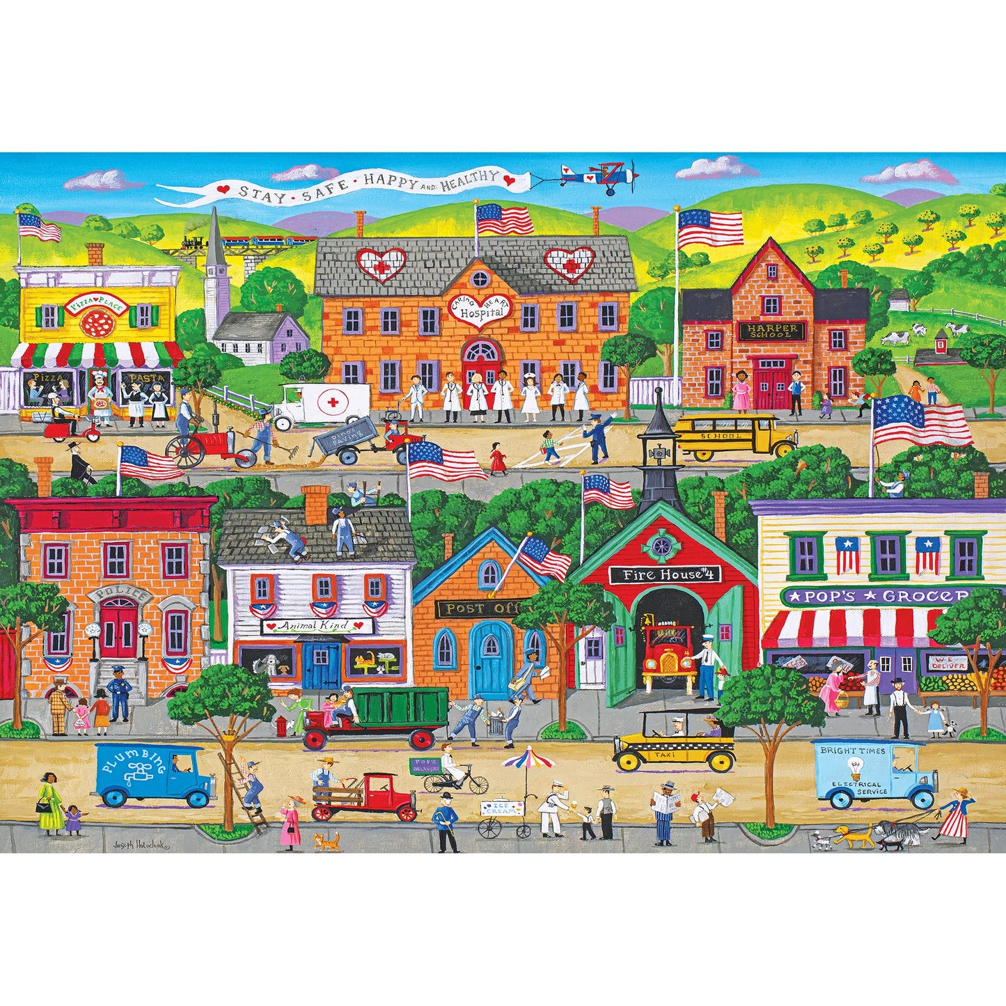 RoseArt Kodak Premium Hometown Heroes 1500-Piece Puzzle for Adults