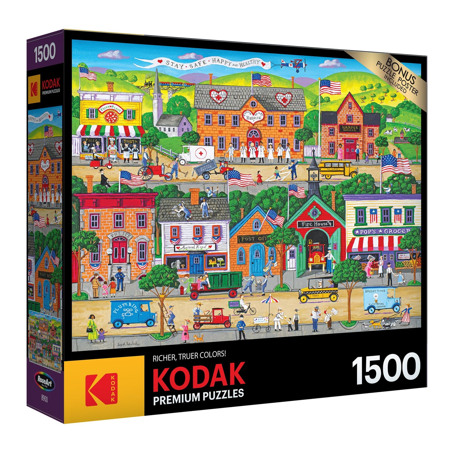 RoseArt Kodak Premium Hometown Heroes 1500-Piece Puzzle for Adults