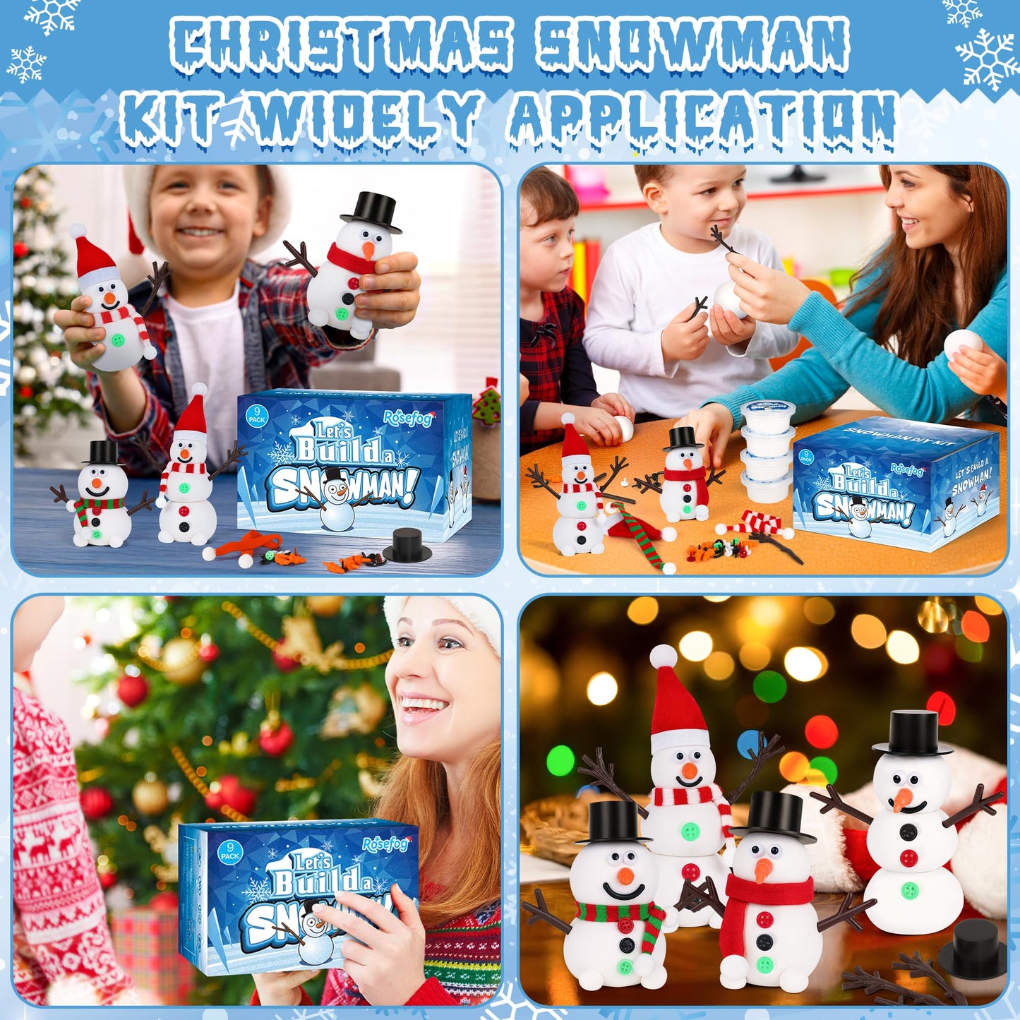 RoseFog 9-Pack Christmas Snowman Clay Kit for Kids – DIY Snowman Crafts