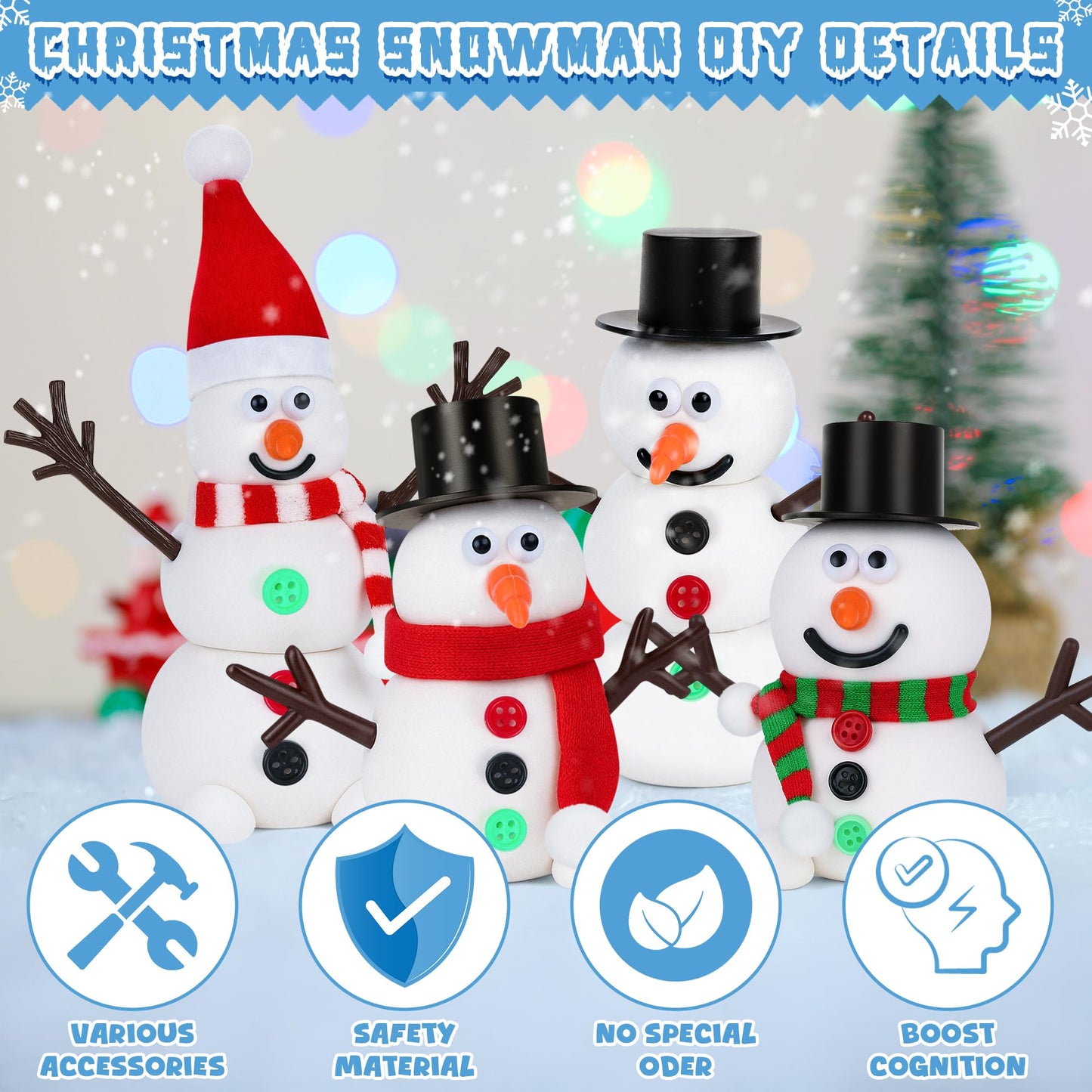 RoseFog 9-Pack Christmas Snowman Clay Kit for Kids – DIY Snowman Crafts