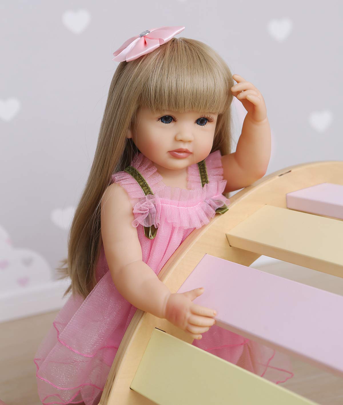 ROSHUAN Reborn Baby Doll Girl 22in – Lifelike, Waterproof, Hand-Painted