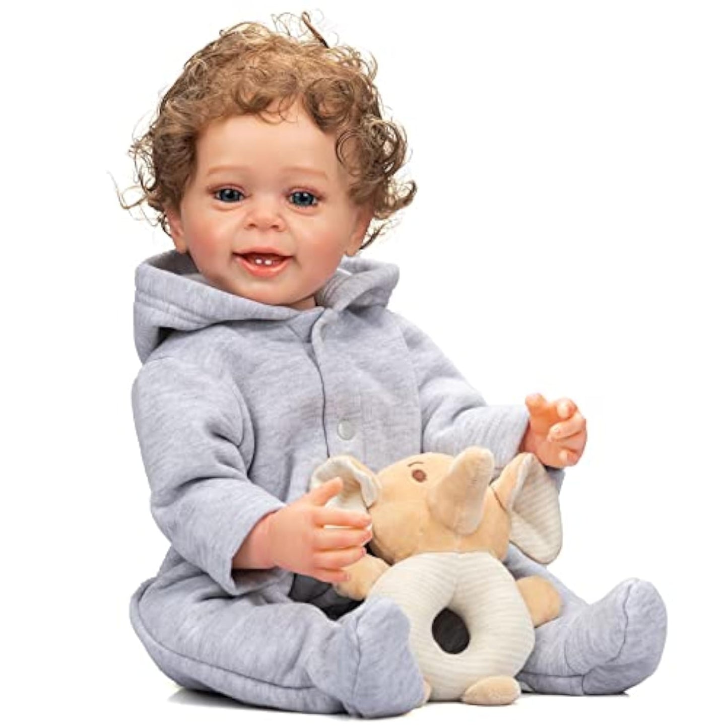 ROSHUAN Reborn Baby Boy 22in Silicone Full Body Doll – Realistic, Safe, Rooted Hair