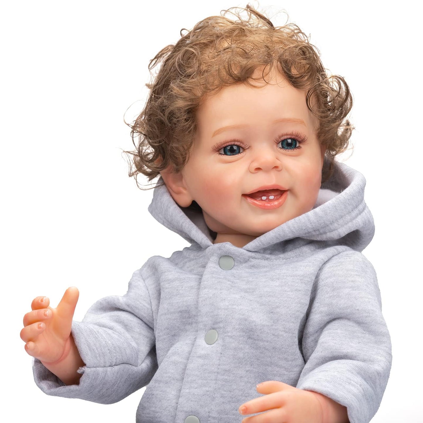 ROSHUAN Reborn Baby Boy 22in Silicone Full Body Doll – Realistic, Safe, Rooted Hair