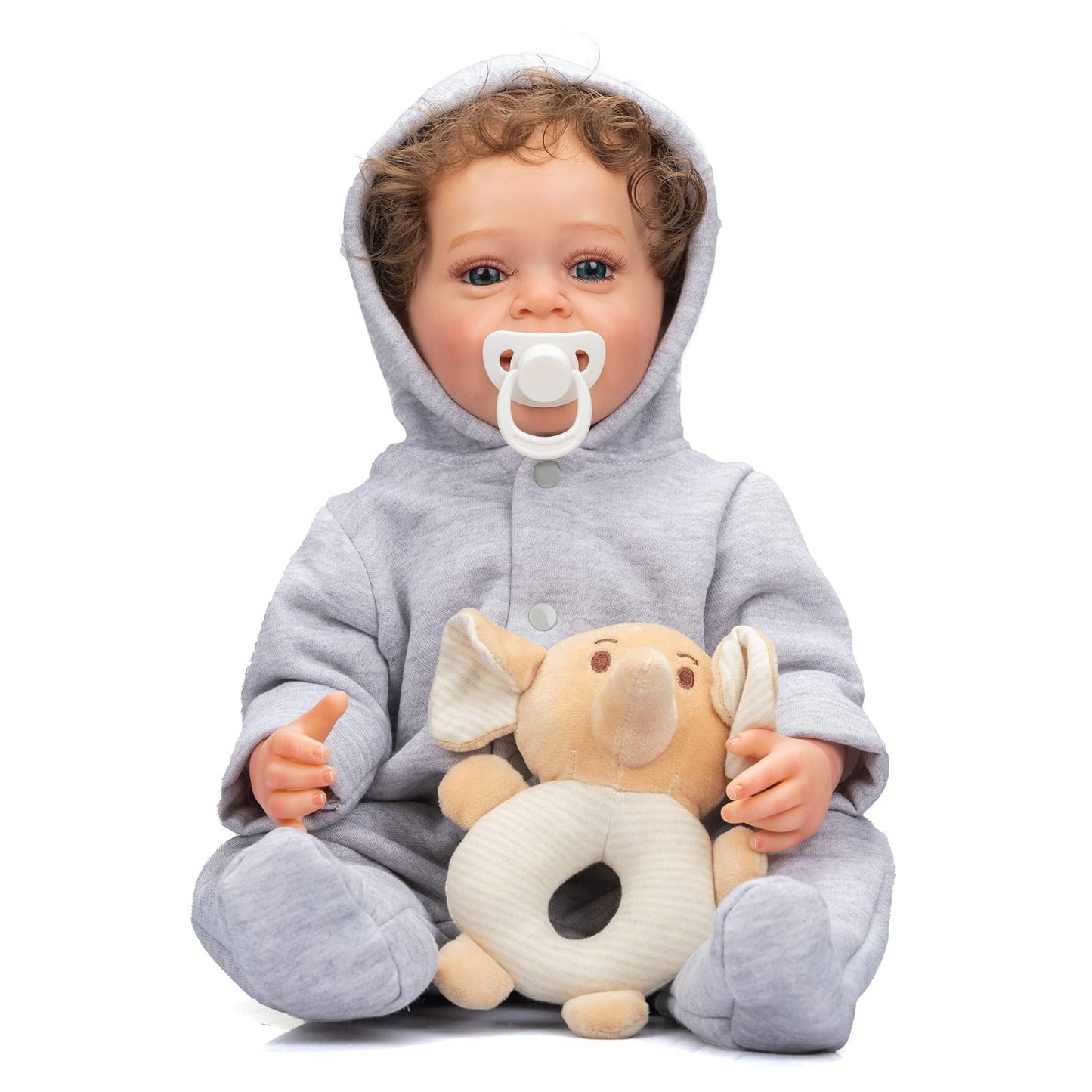 ROSHUAN Reborn Baby Boy 22in Silicone Full Body Doll – Realistic, Safe, Rooted Hair