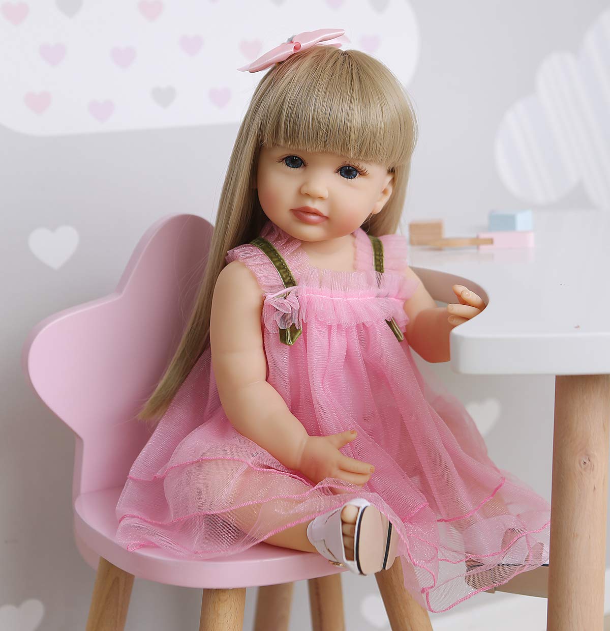 ROSHUAN Reborn Baby Doll Girl 22in – Lifelike, Waterproof, Hand-Painted