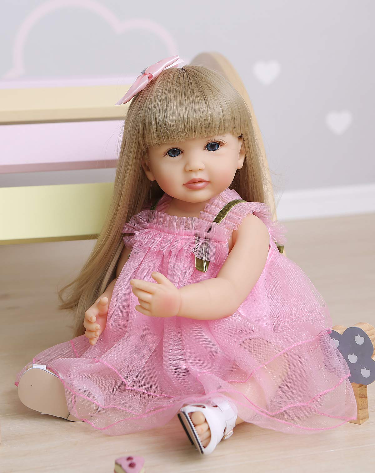 ROSHUAN Reborn Baby Doll Girl 22in – Lifelike, Waterproof, Hand-Painted
