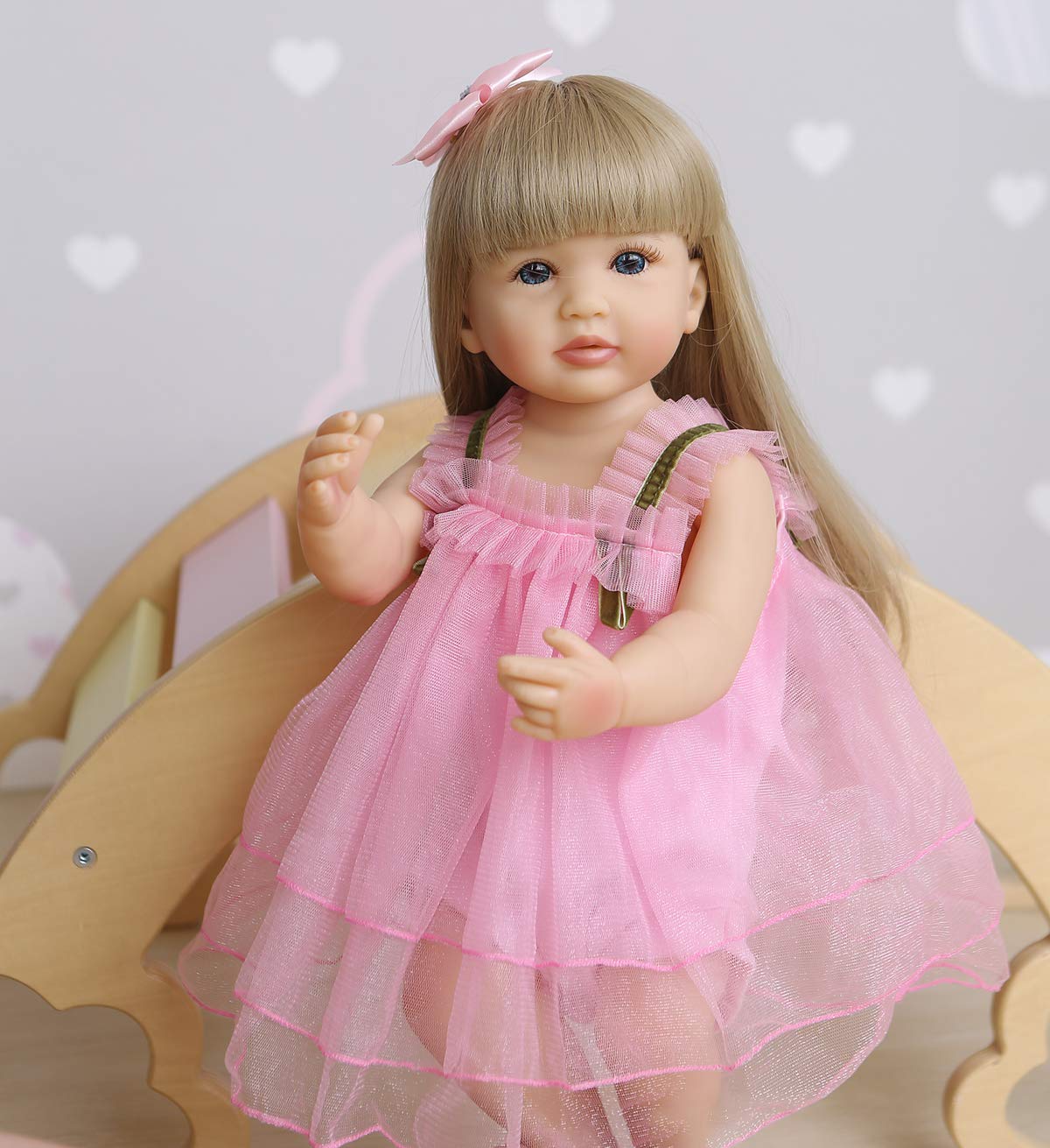 ROSHUAN Reborn Baby Doll Girl 22in – Lifelike, Waterproof, Hand-Painted