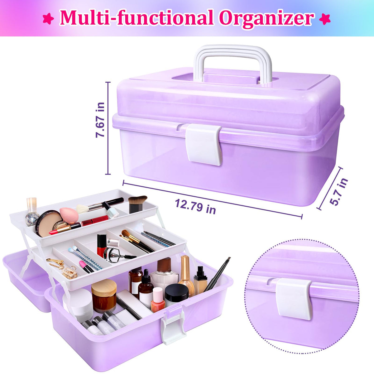 ROSHUKG 14500 Purple Rubber Band Bracelet Kit – Colorful Refill Set with 3-Layer Container