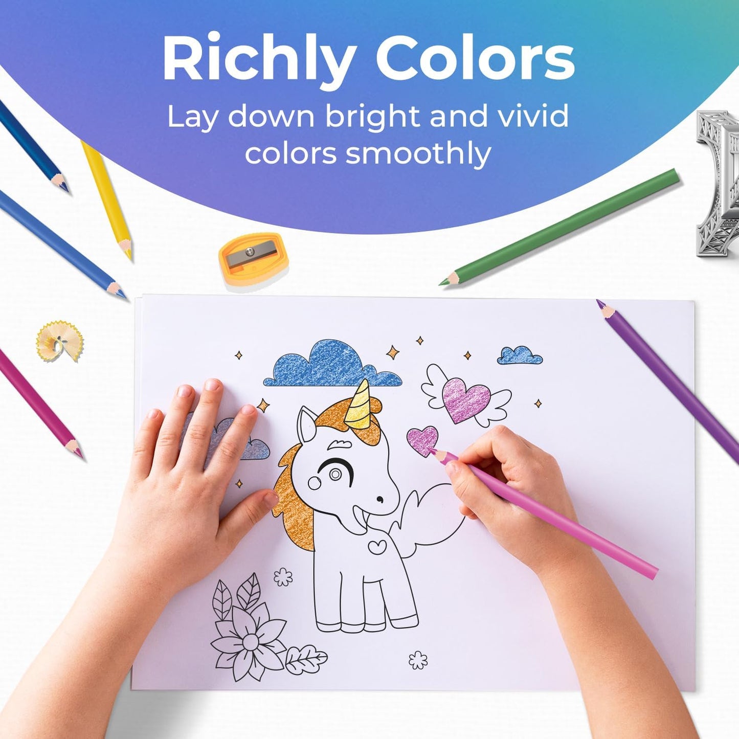 Rosmonde 12-Pack Colored Pencils, 144 Count – Pre-Sharpened Classroom Art Set