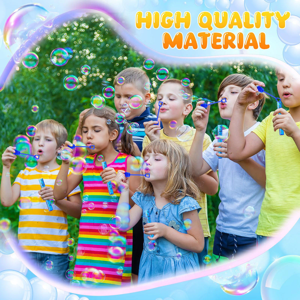 Rotatingpals Blue Bubble Wands with Gold Ring Print – 32 Pcs Party Favors