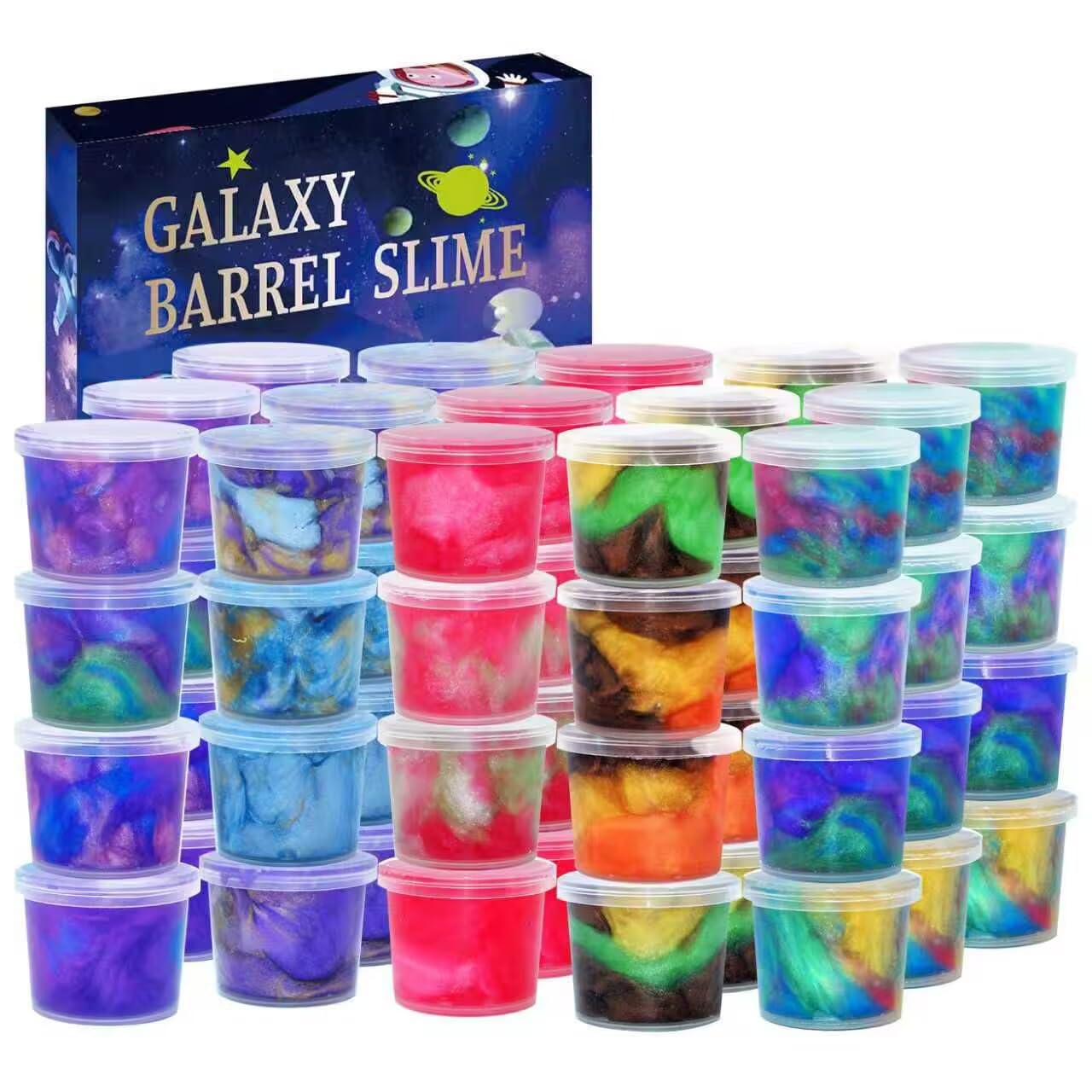 Roujiamo Galaxy Slime — 48 Pack Non-Sticky Slime Party Favors for Kids & Adults