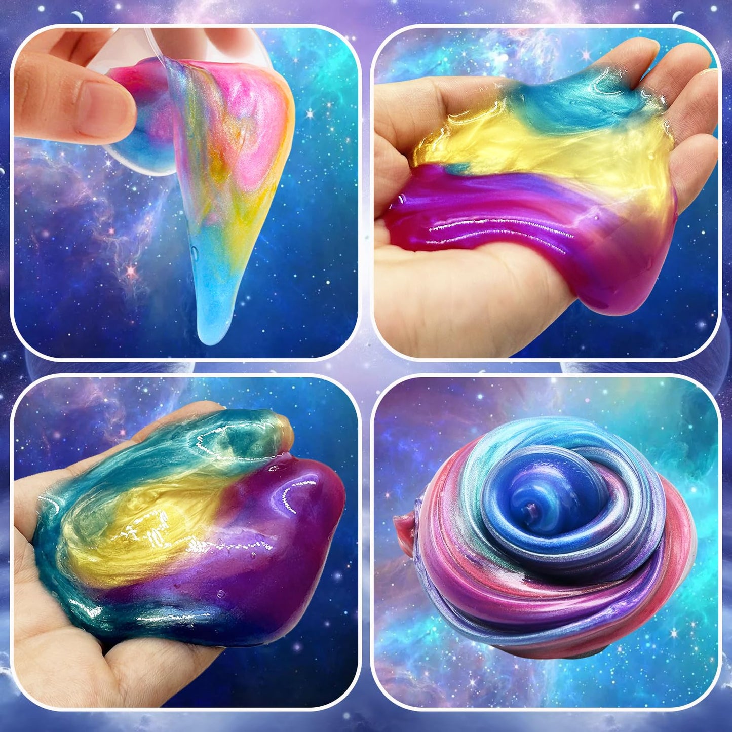 Roujiamo Galaxy Slime — 48 Pack Non-Sticky Slime Party Favors for Kids & Adults
