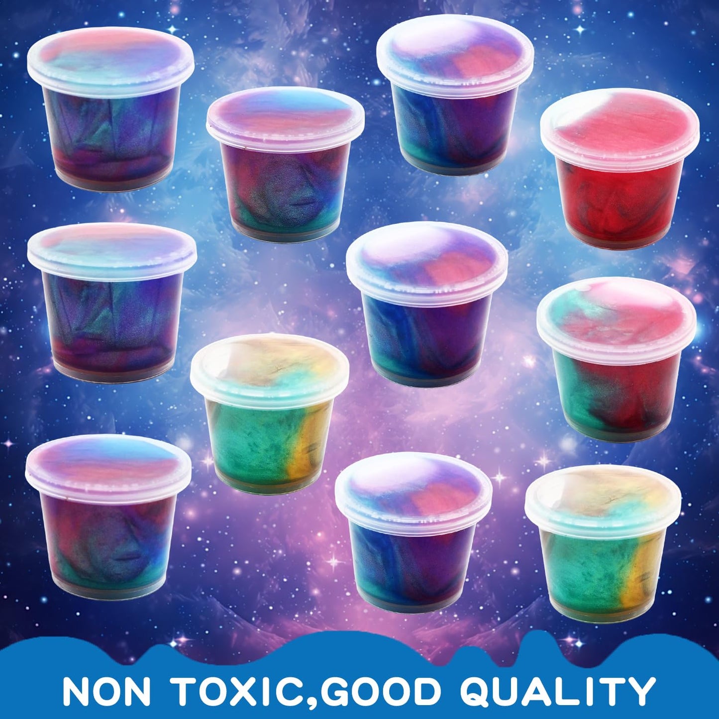Roujiamo Galaxy Slime — 48 Pack Non-Sticky Slime Party Favors for Kids & Adults
