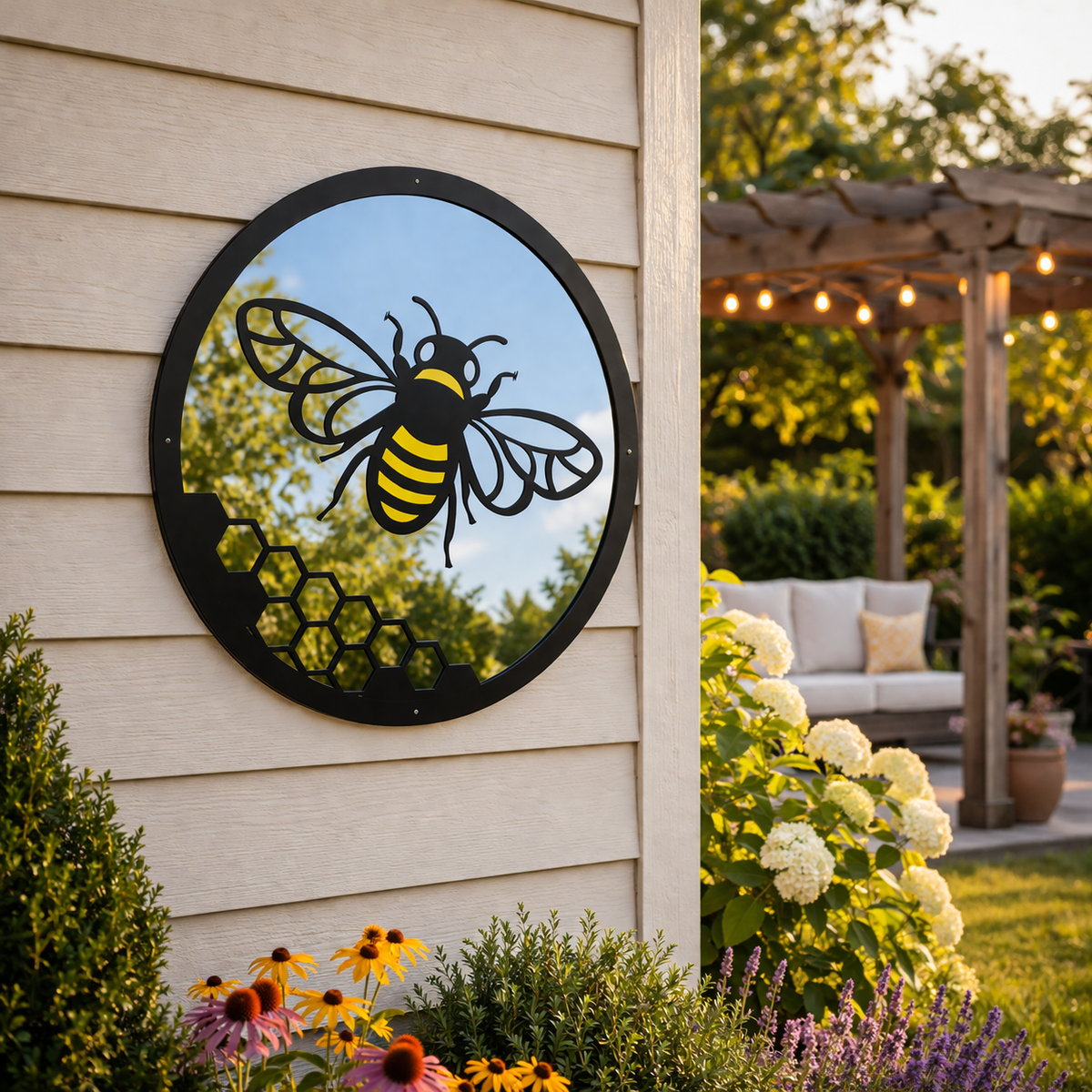 Honey Bee Garden Mirror