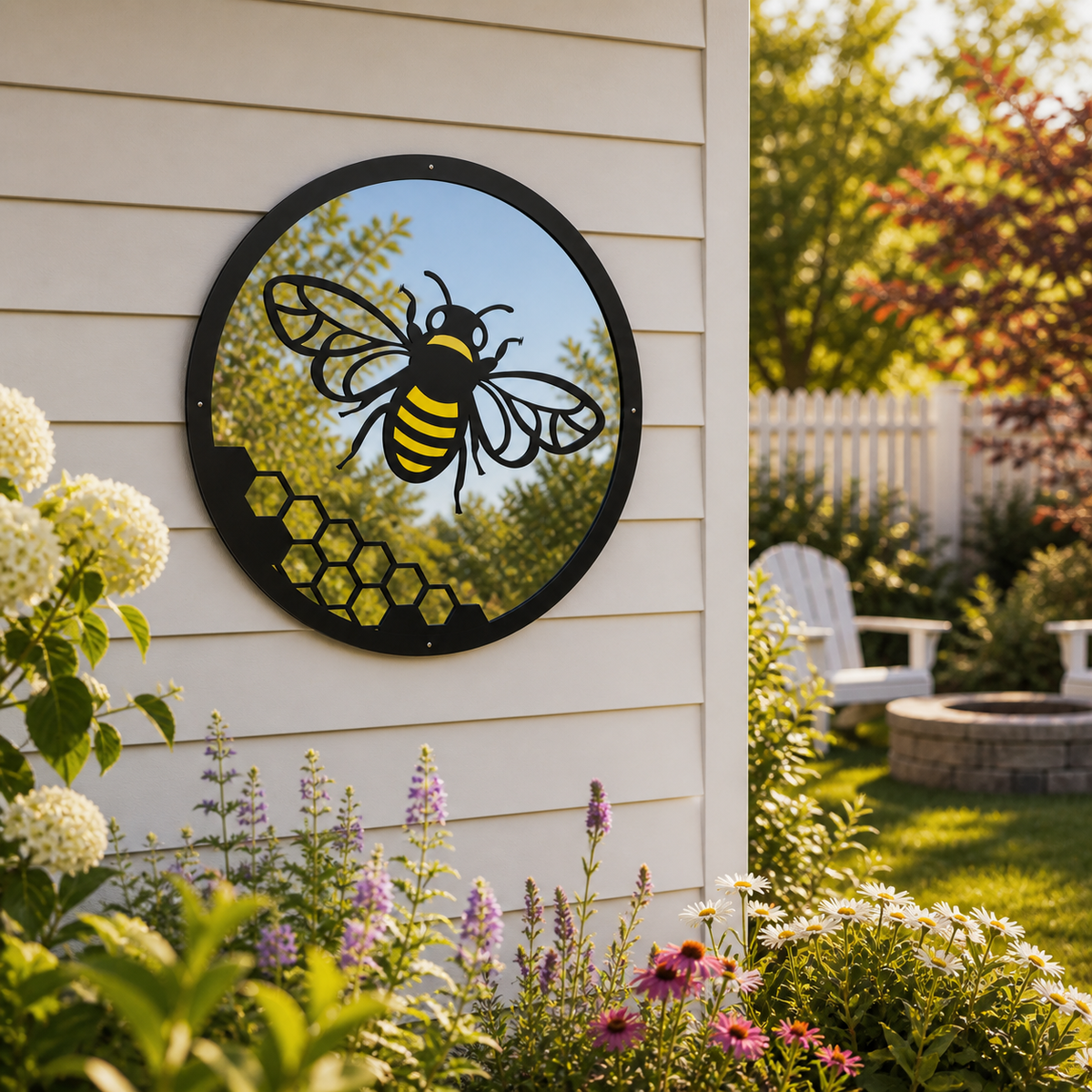 Honey Bee Garden Mirror