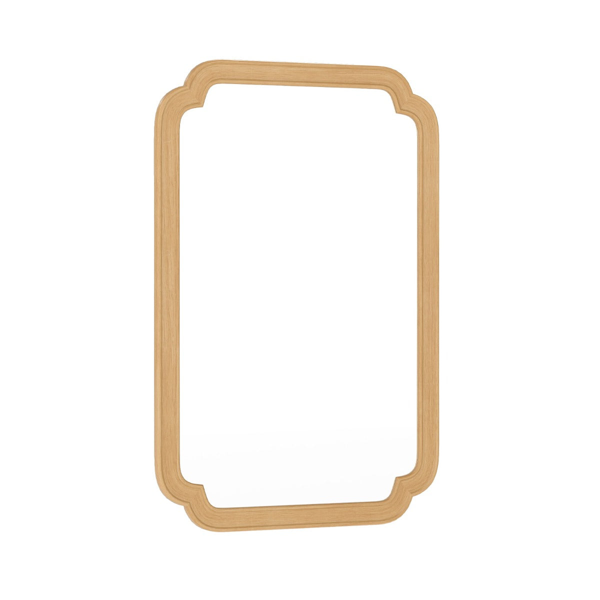 Rounded Corner Arch Wall Mirror for Bathroom Living Room-Natural