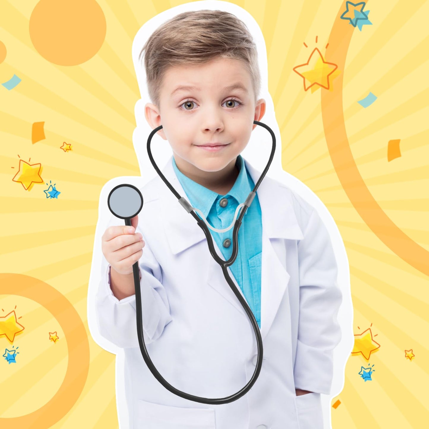 RoundFunny 20 Pcs Kids Stethoscope Toy – Real Working PVC Doctor Role Play