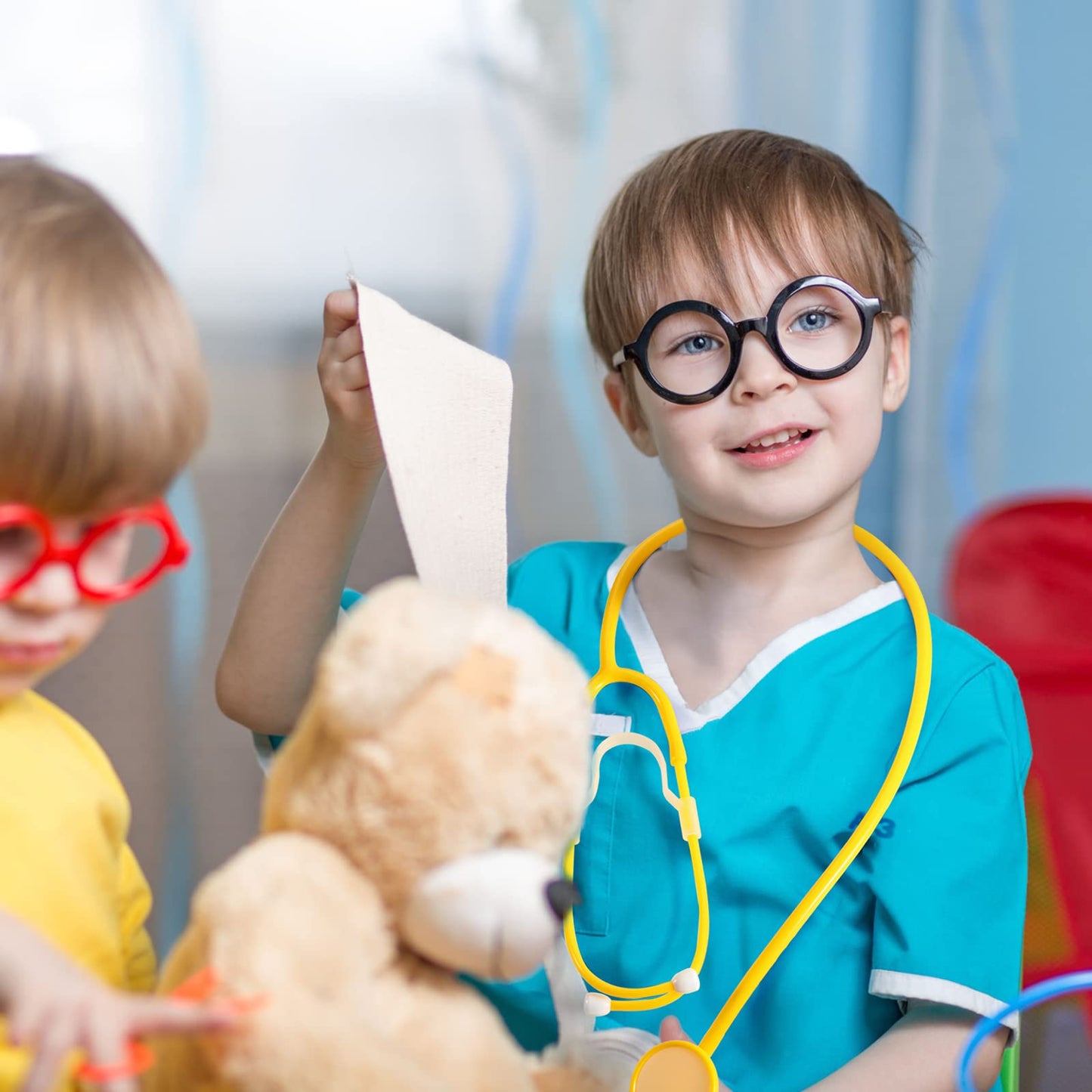RoundFunny 20 Pcs Kids Stethoscope Toy – Real Working PVC Doctor Role Play