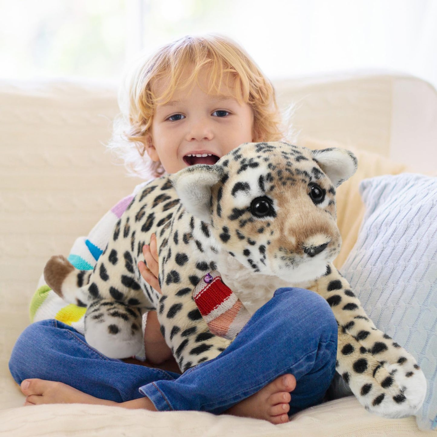 RoundFunny 23 Inch Leopard Plush – Realistic Safari Stuffed Animal for Kids