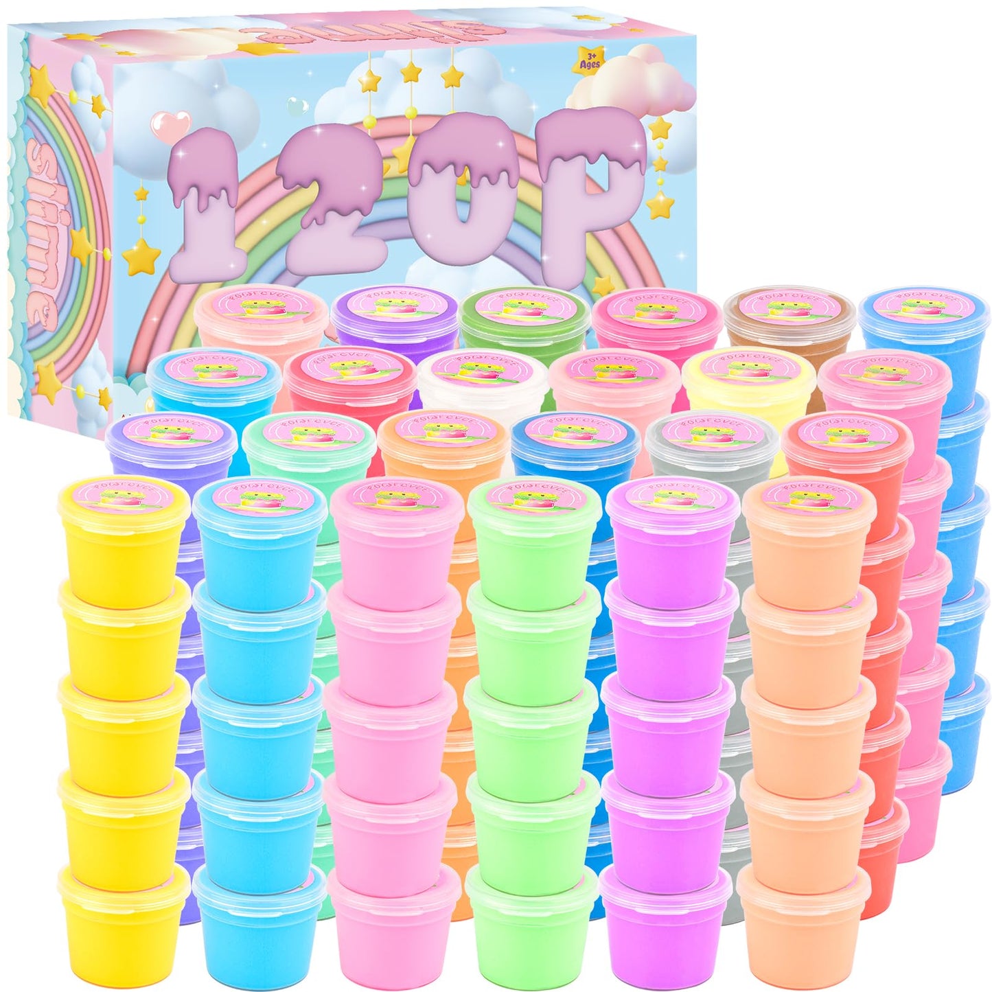 Rowecvce 120 Pack Butter Slime Kit – Soft, Non-Sticky Slime for Kids 4–8