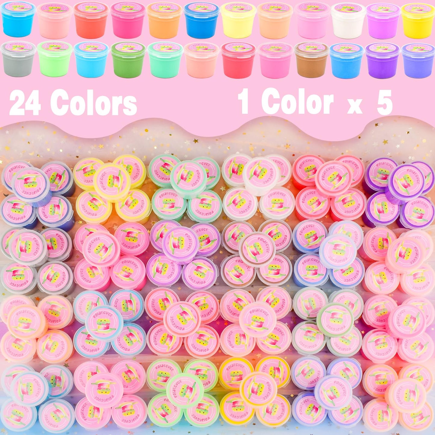 Rowecvce 120 Pack Butter Slime Kit – Soft, Non-Sticky Slime for Kids 4–8