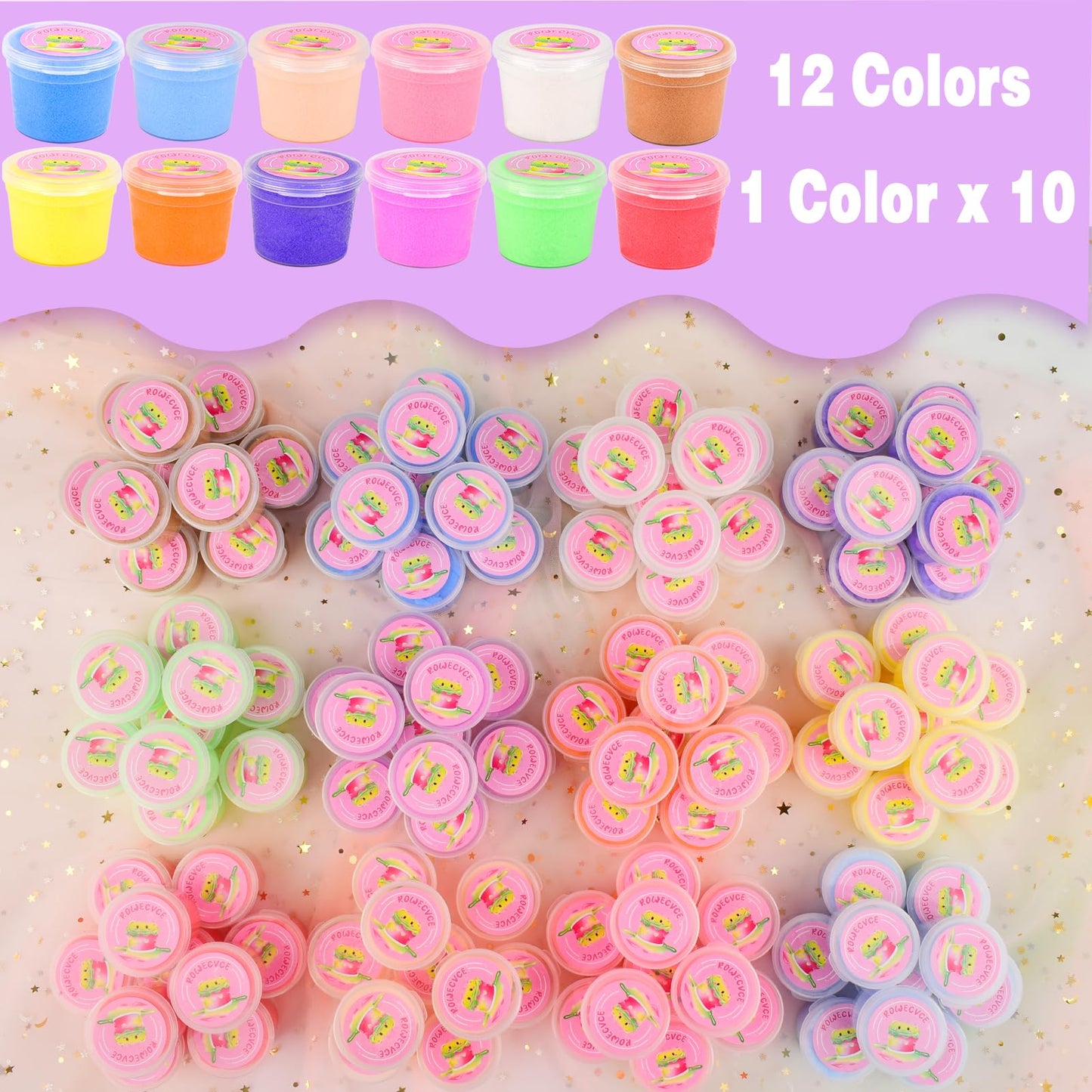 Rowecvce 120 Pack Cloud Slime Kit — Soft, Non-Sticky Mini Slimes for Kids 8-12