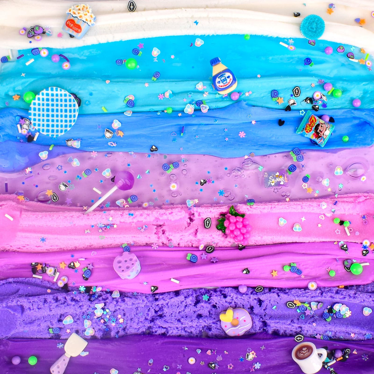 Rowecvce 6 Pack Snacks Slime Kit for Kids - Cloud Butter, Blue & Purple Slimes