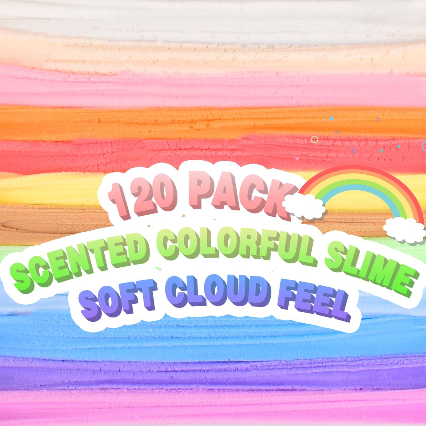 Rowecvce 120 Pack Cloud Slime Kit — Soft, Non-Sticky Mini Slimes for Kids 8-12