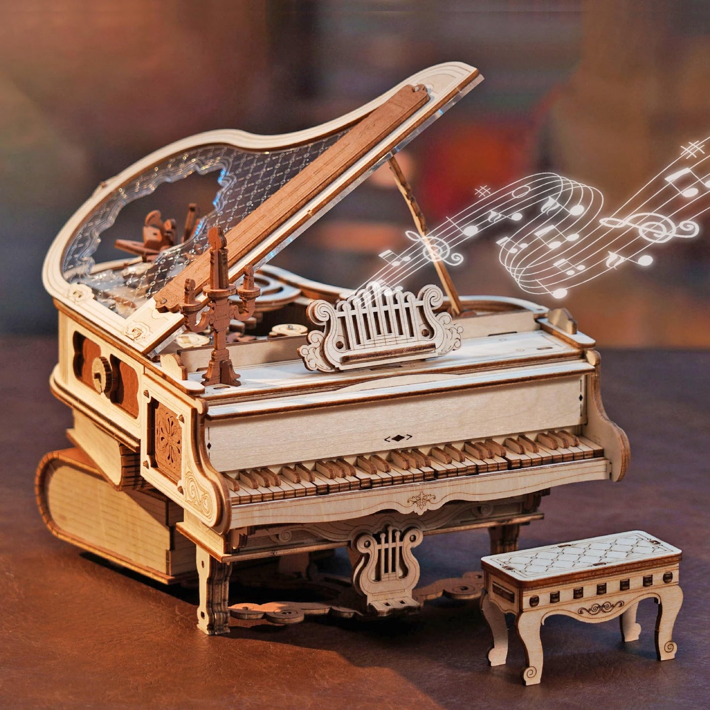Rowood 3D Puzzles for Adults — DIY Music Box Gifts & Wooden Piano Model Kits