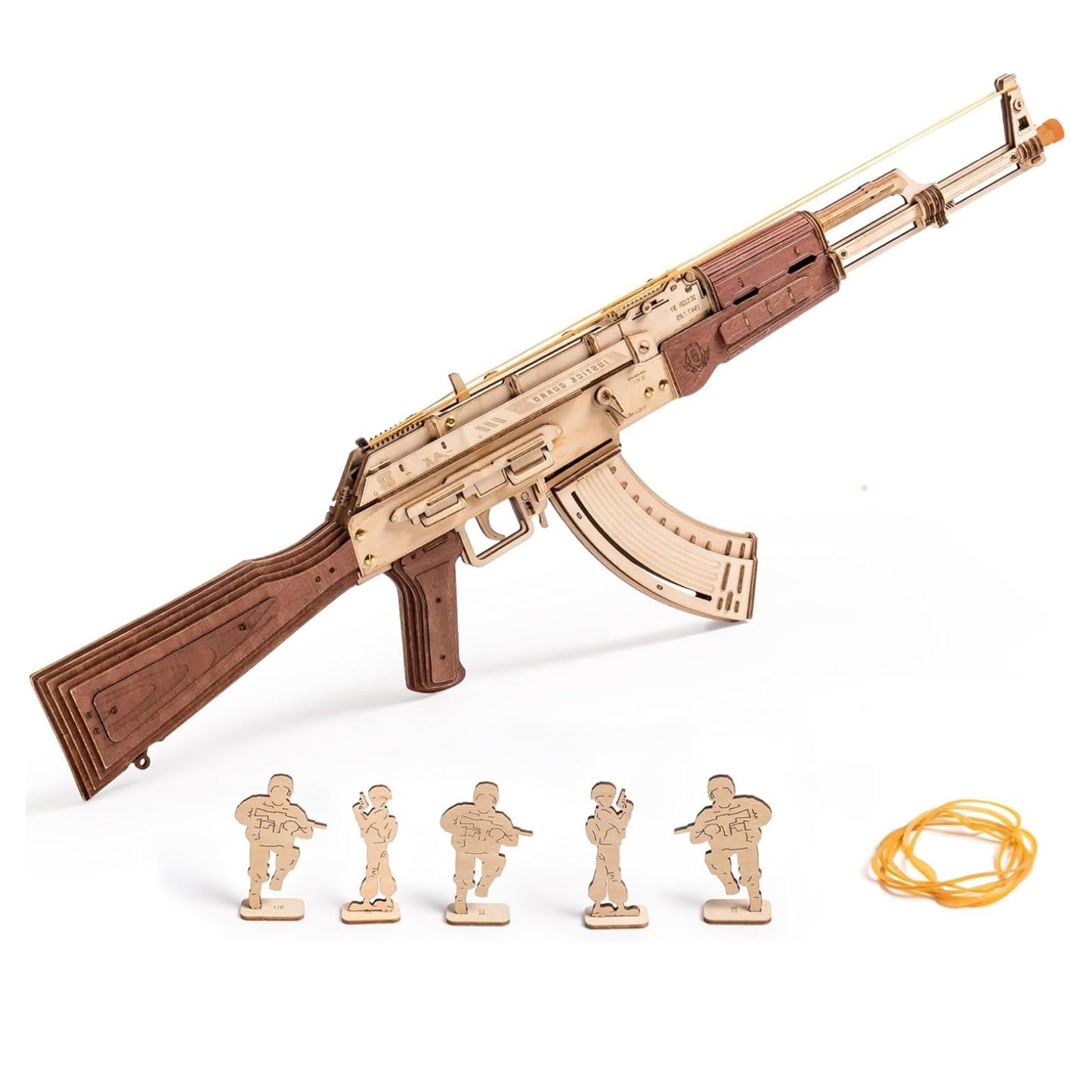 RoWood 3D AK47 Rubber Band Gun Model Kit – Adult Wooden Puzzle, DIY Assembly