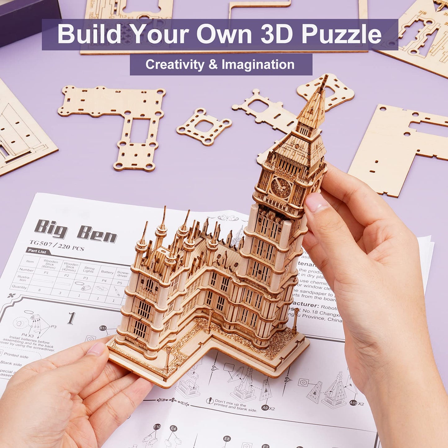 Rowood Big Ben 3D Puzzle – Premium Wooden Model Kit for Adults