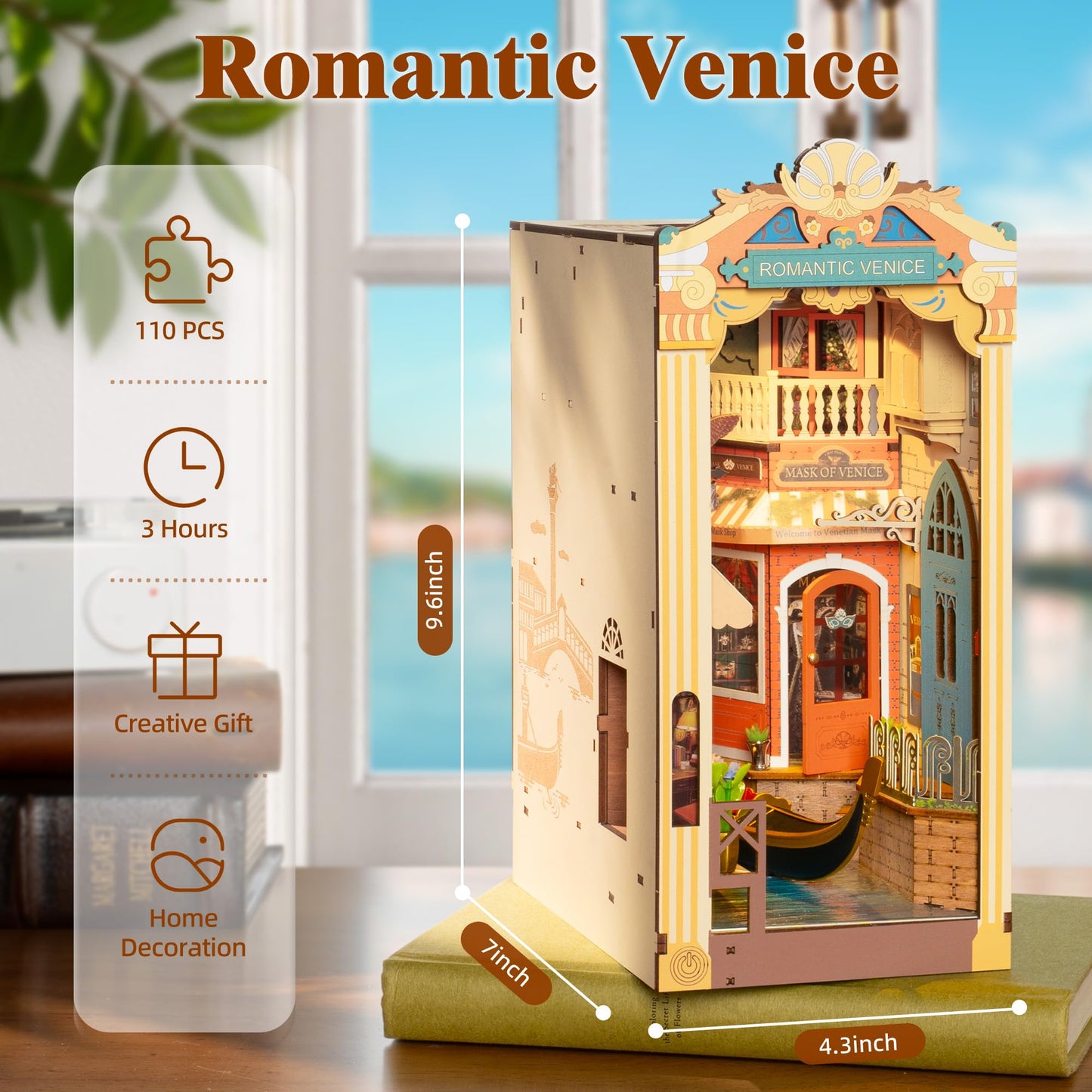 Rowood Book Nook Kit – Venice-Inspired DIY Miniature with LED Lights