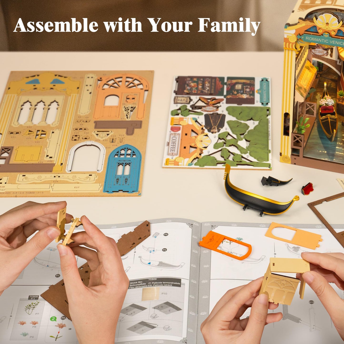 Rowood Book Nook Kit – Venice-Inspired DIY Miniature with LED Lights