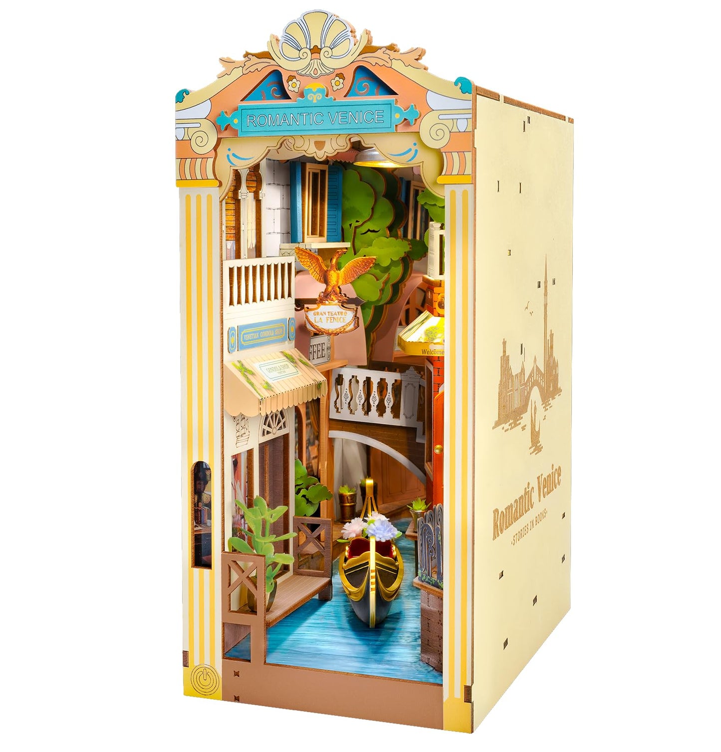 Rowood Book Nook Kit – Venice-Inspired DIY Miniature with LED Lights